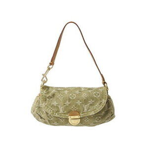 Louis Vuitton Pleaty One Shoulder Bag Monogram Denim khaki Green